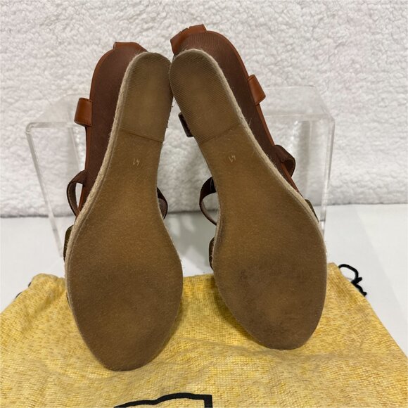 Fendi Wedge Cross Strap Sandal - Leather and canvas with zip back -sz 41 (US 11) - Picture 14 of 15